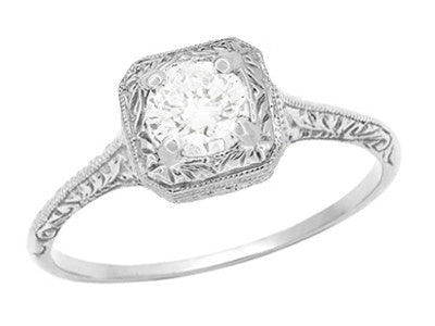 Antique 950 Platinum 1.5 Ct White Sapphire Designer Solitaire Engagement  Ring AR127-PLATWS | Art Masters Jewelry